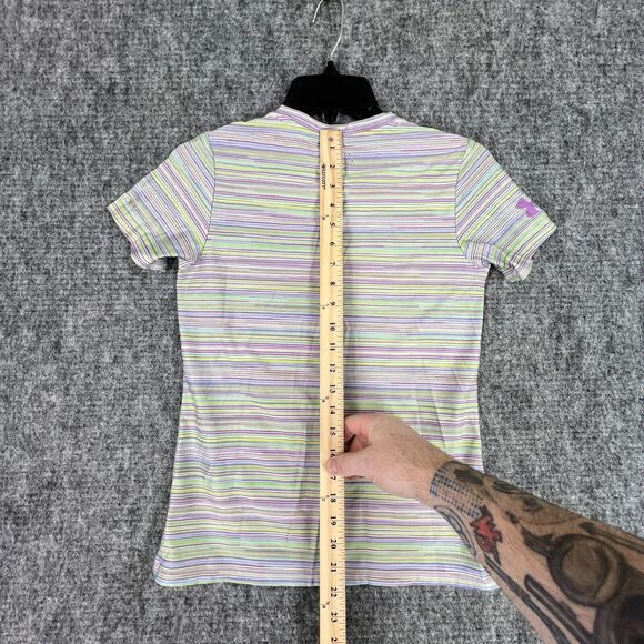 Batman Shirt Girls Large Purple Youth Under Armour Fitted Heatgear UPF 30+ - Picture 7 of 8